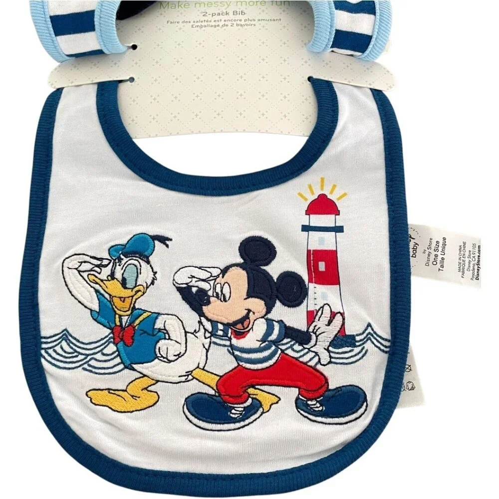 Disney Store Disney Baby Mickey Mouse Donald Duck Bib Set for Baby